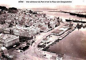 Bone - Vue aerienne du Port et Place des Gargoulettes